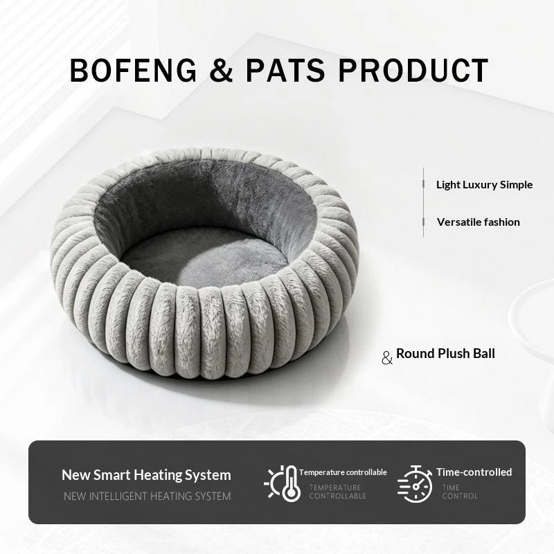 Electric Heating round pet Bed 