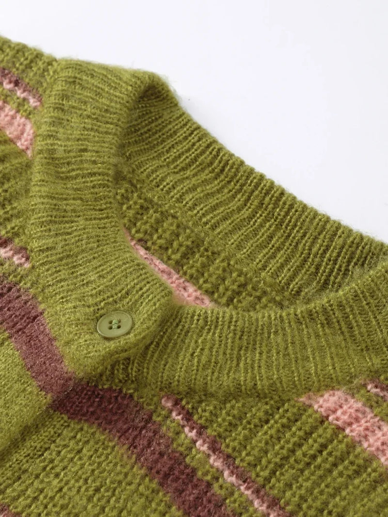 Casual Striped Women'S Cardigan 2026 Autumn