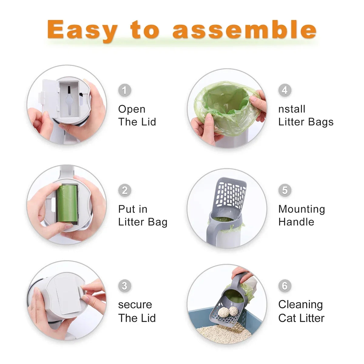 Detachable All in One Cat Litter Scooper 