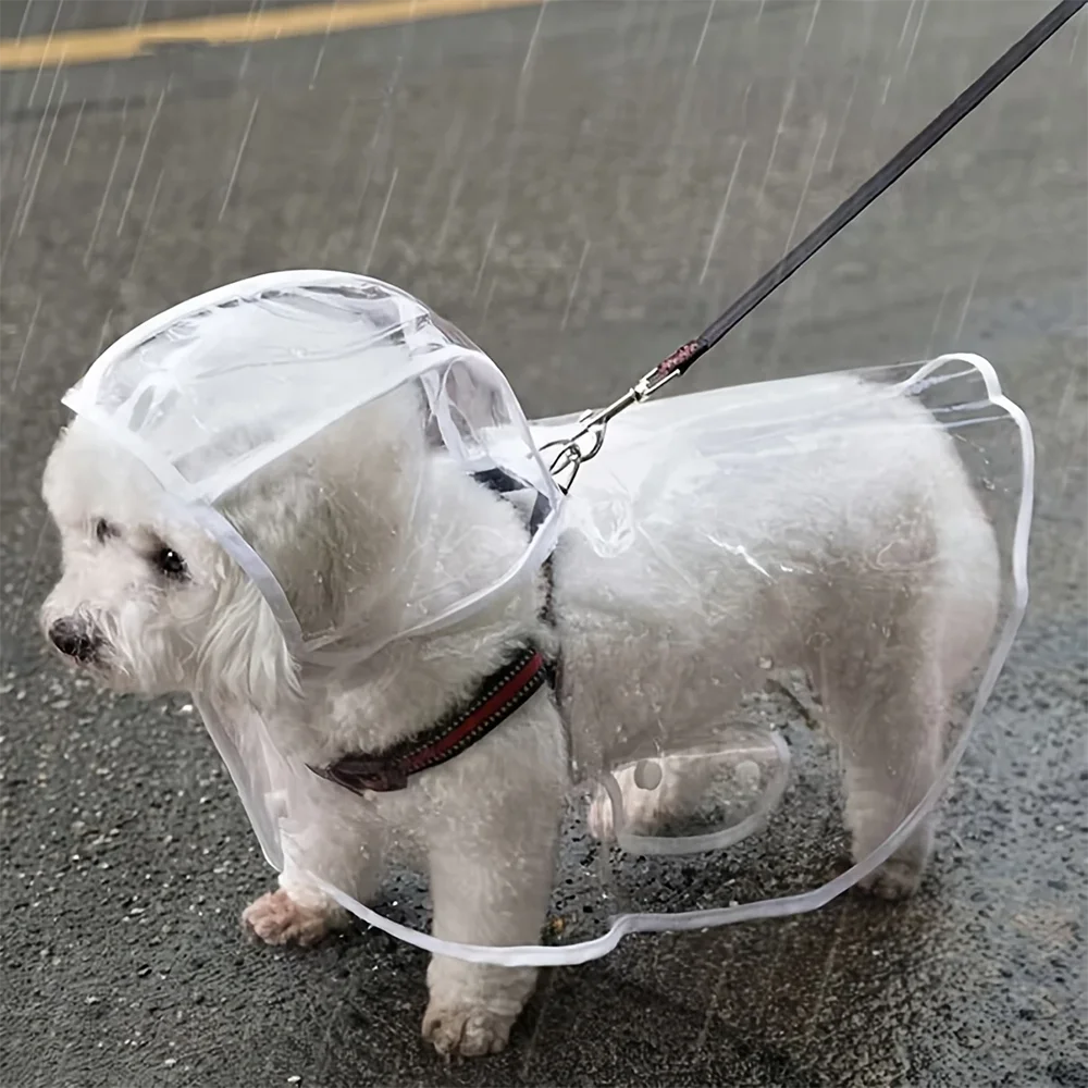 Transparent Waterproof Dog Raincoat for Small and Medium-Sized Dogs,