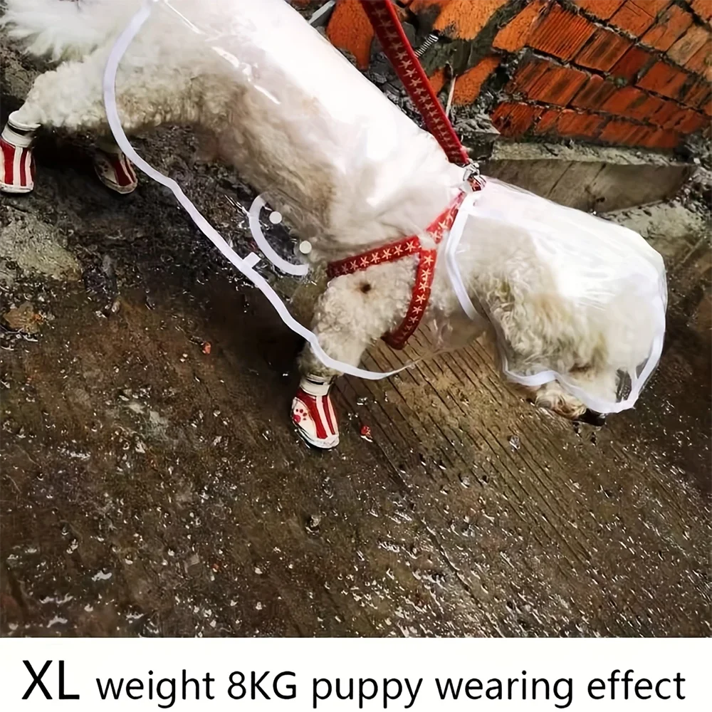 Transparent Waterproof Dog Raincoat for Small and Medium-Sized Dogs,