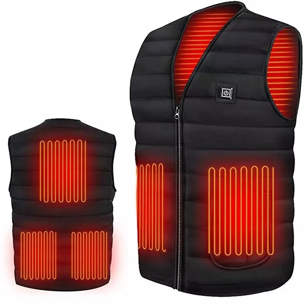 Men Autumn Winter Smart Heating Cotton Vest 9 Area Heated