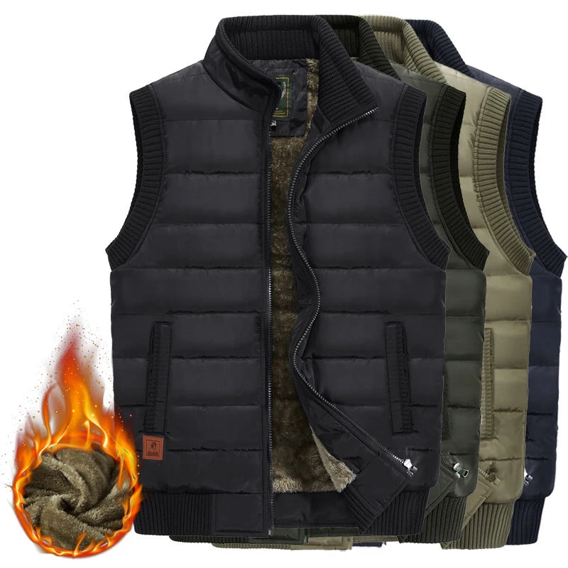 Winter Mens Fleece Jacket Sleeveless Vest