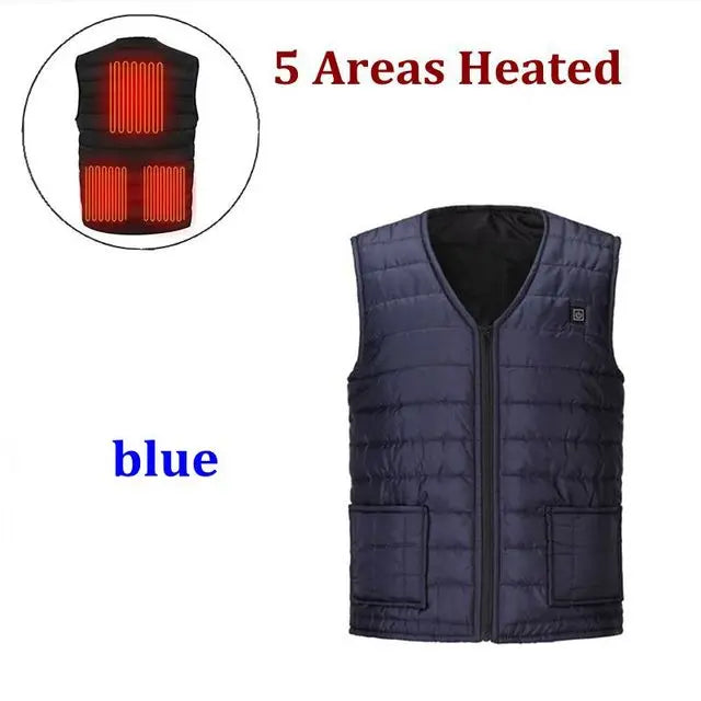 Men Autumn Winter Smart Heating Cotton Vest 9 Area Heated