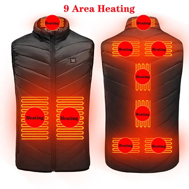 Men USB Infrared 17 Heating Areas Vest Jacket