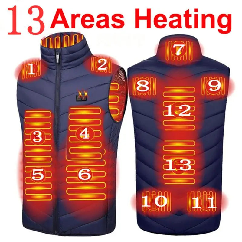 Men USB Infrared 17 Heating Areas Vest Jacket