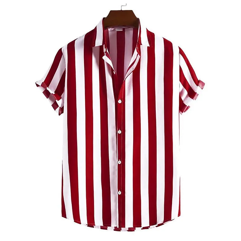 Striped Simple men's Shirt Casual Loose