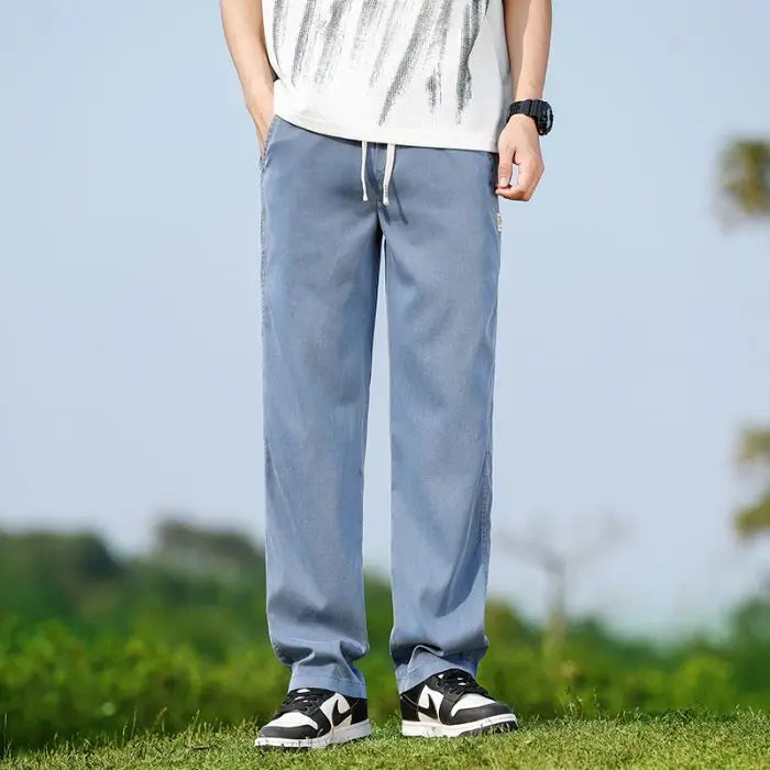 Thin Loose Straight Denim Pants