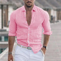 Men's Long-Sleeved Shirt - Casual Breathable Top