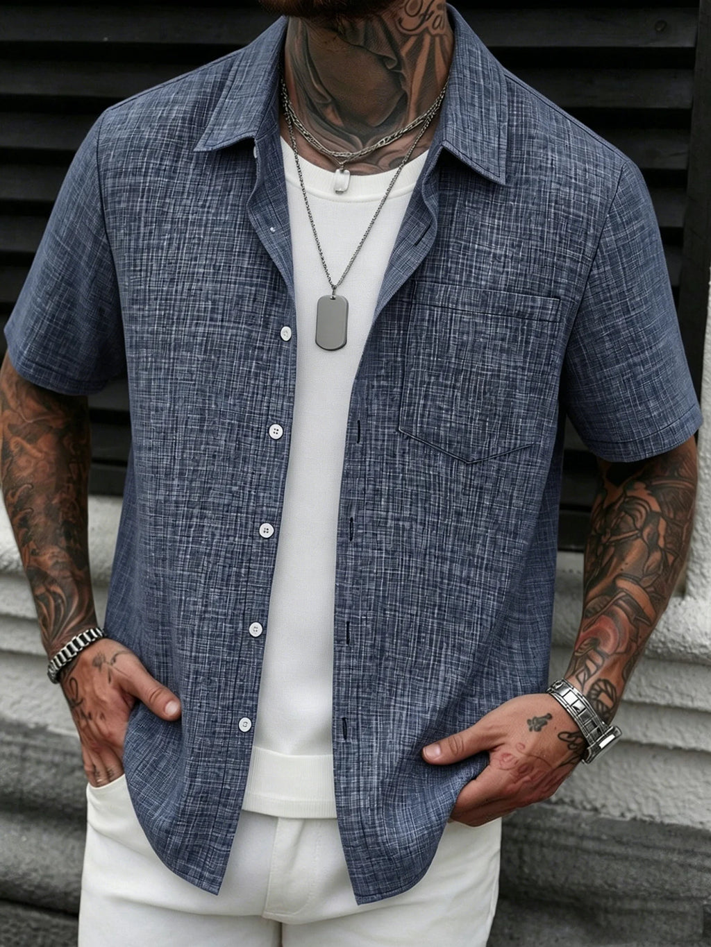 Men's Casual Linen Short Sleeve Shirts