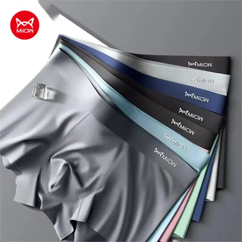 MIIOW 3Pcs Ice Silk Man Underwear Boxer