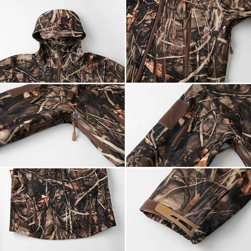 Men's Silent Soft Shell Camouflage Tactical Jacket Waterproof