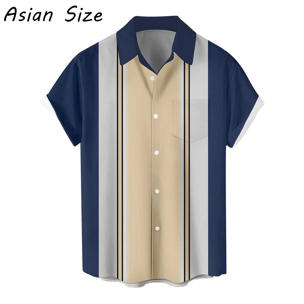 Casual Simple Stripe Hawaiian Shirt