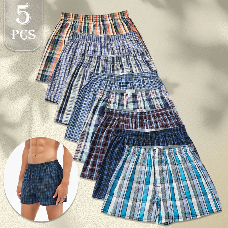 Mens Cotton Boxers Breathable Soft Comfortable