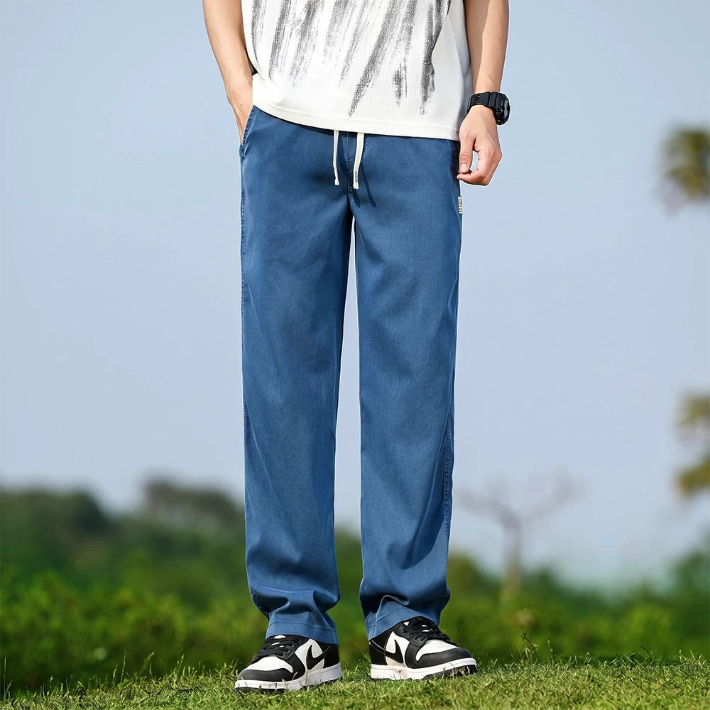 Thin Loose Straight Denim Pants