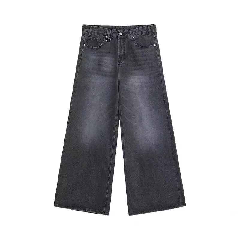 Baggy Jeans Unisex Vintage American Style Straight Wide Leg Denim Pants