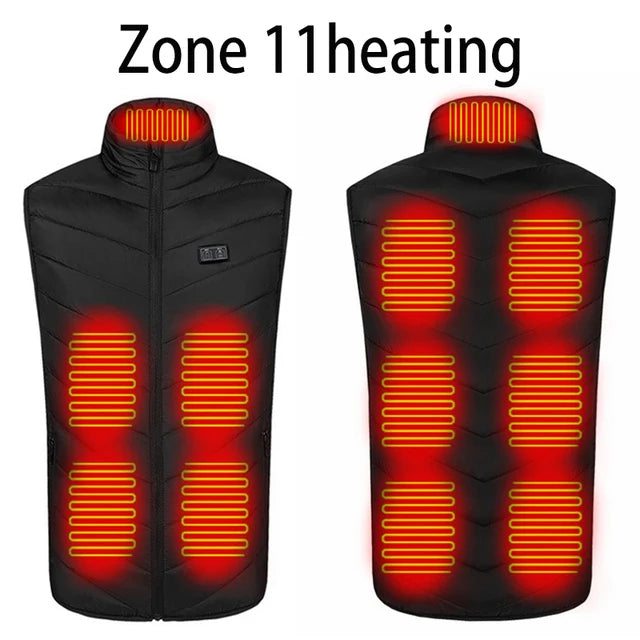 Men USB Infrared 17 Heating Areas Vest Jacket