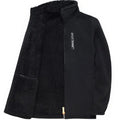 Men's Fleece Zip Up Outerwear Zipper Fleece-lined Stand Collar Thickened