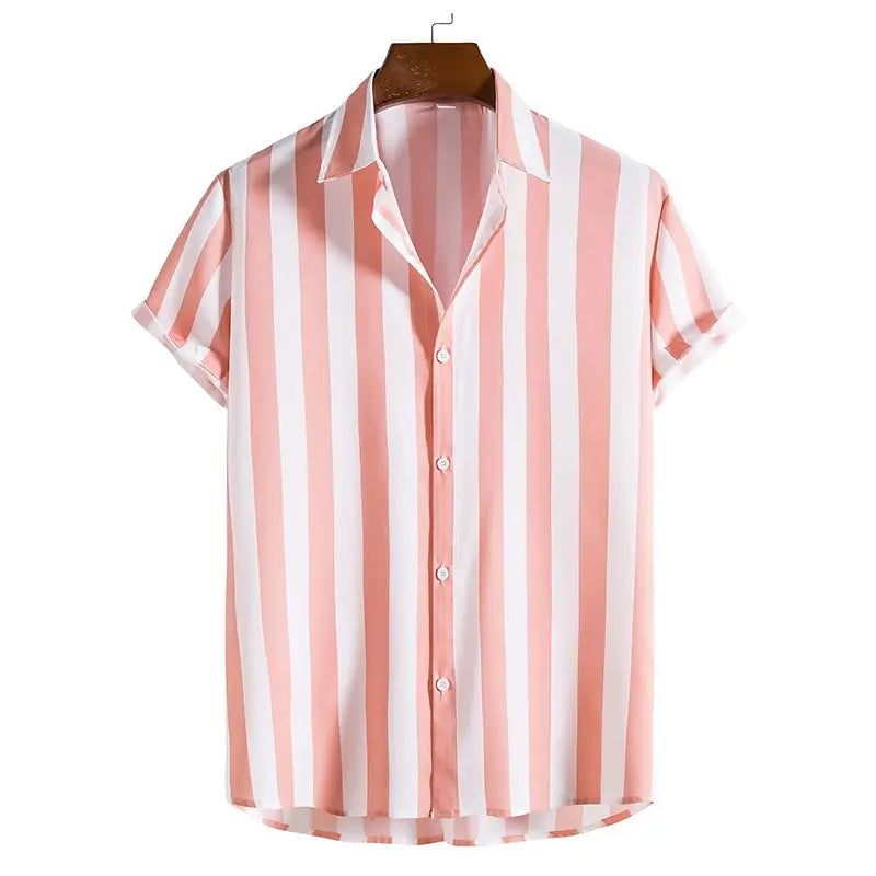 Striped Simple men's Shirt Casual Loose