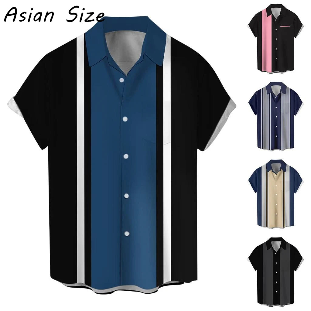 Casual Simple Stripe Hawaiian Shirt
