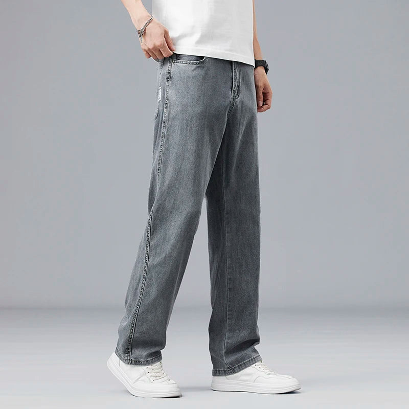 Summer Ultra-thin Lyocell Men's Jeans Drape