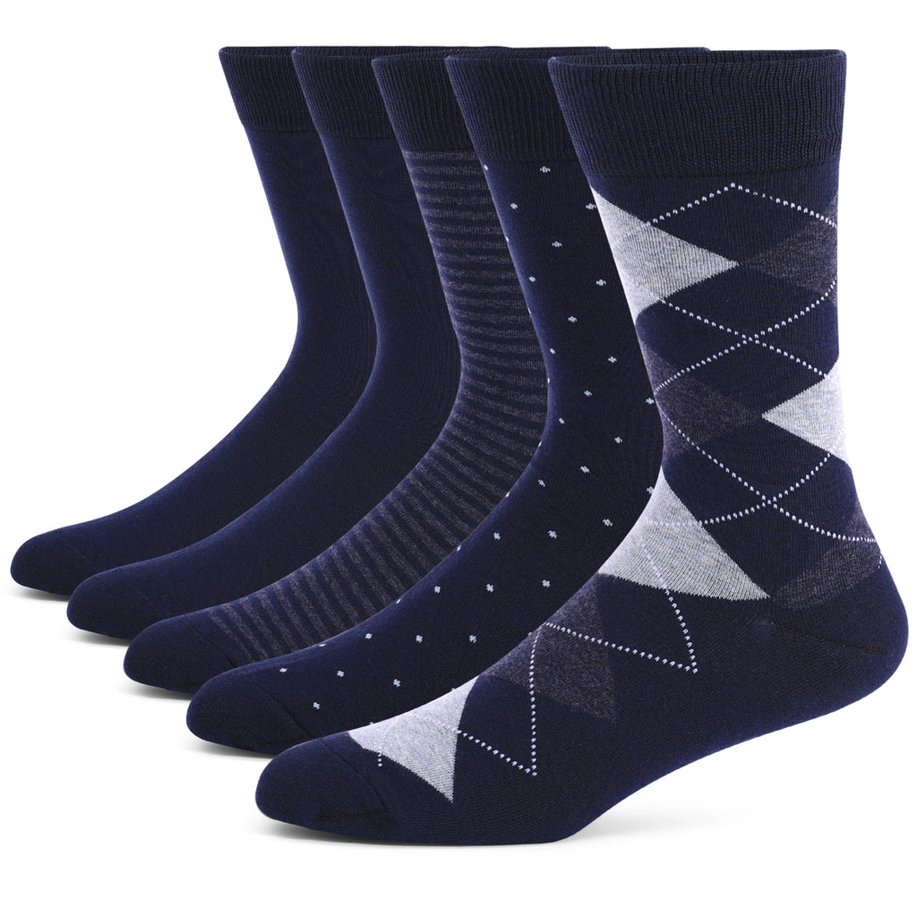 5 Pairs Mens Dress Socks Plus Large Size