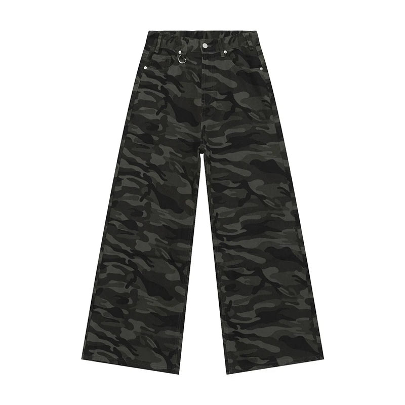 Denim Pants Old Blue Washed Male Jeans Straight Casual Men wear Loose Wide Leg Trousers New Fashion