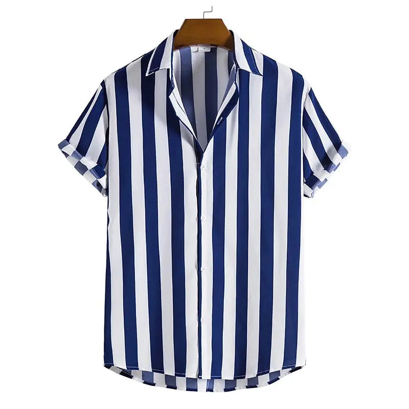 Striped Simple men's Shirt Casual Loose