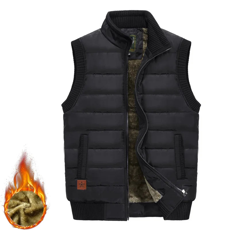 Winter Mens Fleece Jacket Sleeveless Vest