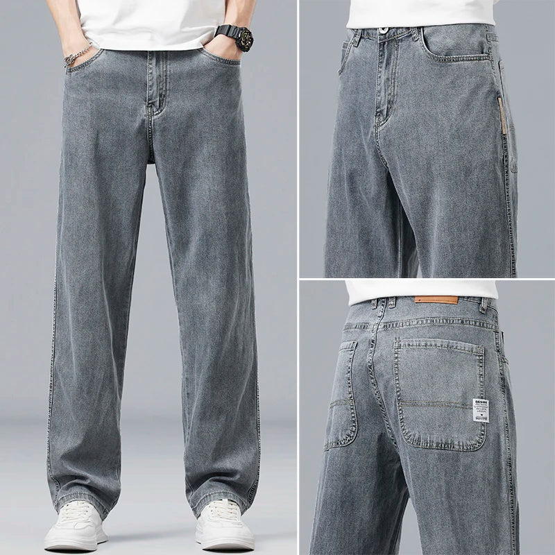 Summer Ultra-thin Lyocell Men's Jeans Drape