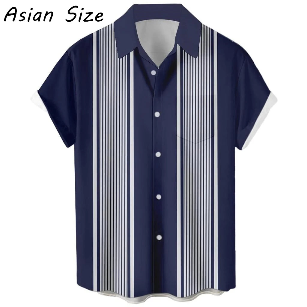 Casual Simple Stripe Hawaiian Shirt