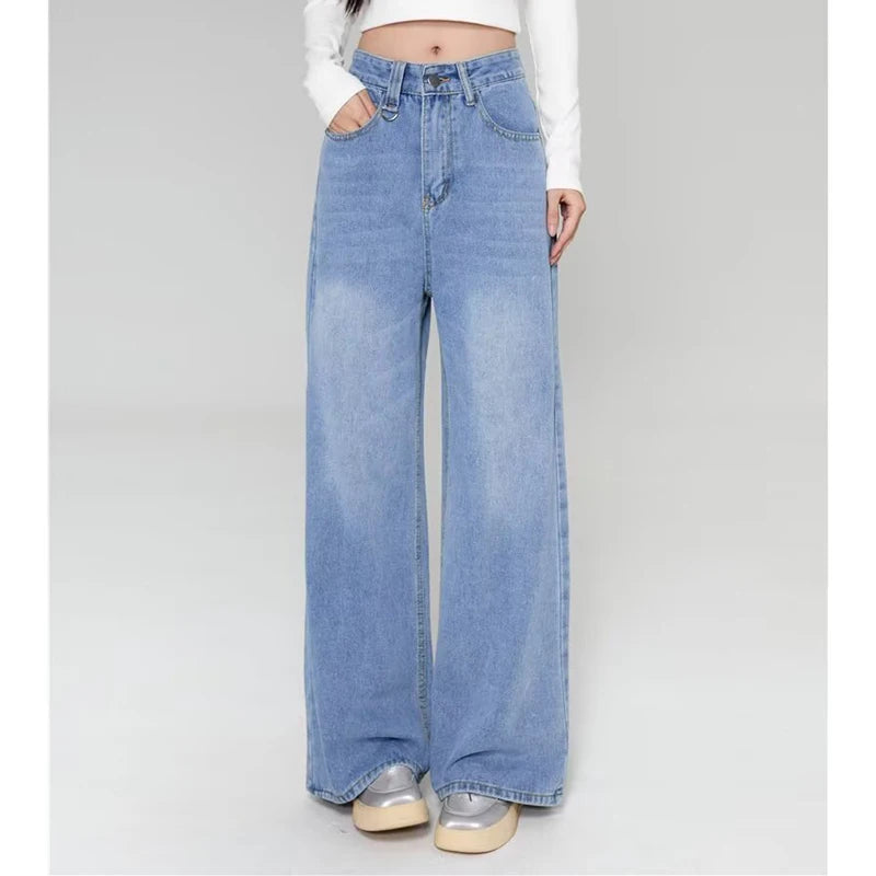 Baggy Jeans Unisex Vintage American Style Straight Wide Leg Denim Pants