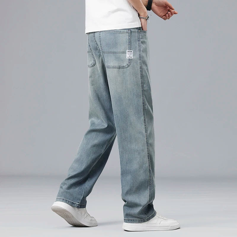 Summer Ultra-thin Lyocell Men's Jeans Drape