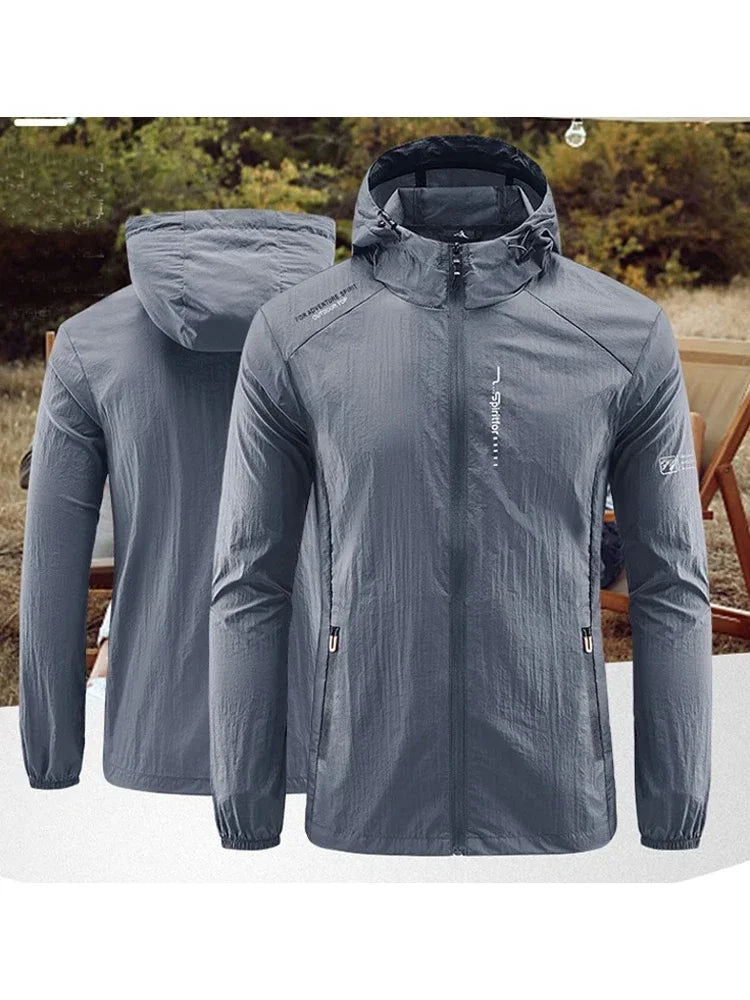 UV Protection Windbreaker Quick Dry Jacket Outdoor Sun-Protective Thin Hiking Fishing Cycling Hooded Sport Light