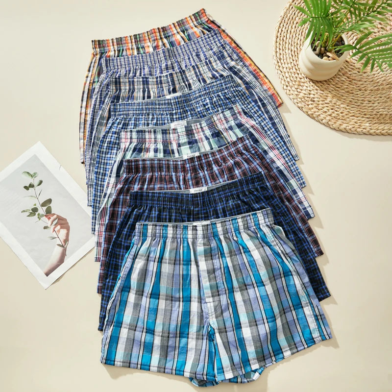 Mens Cotton Boxers Breathable Soft Comfortable
