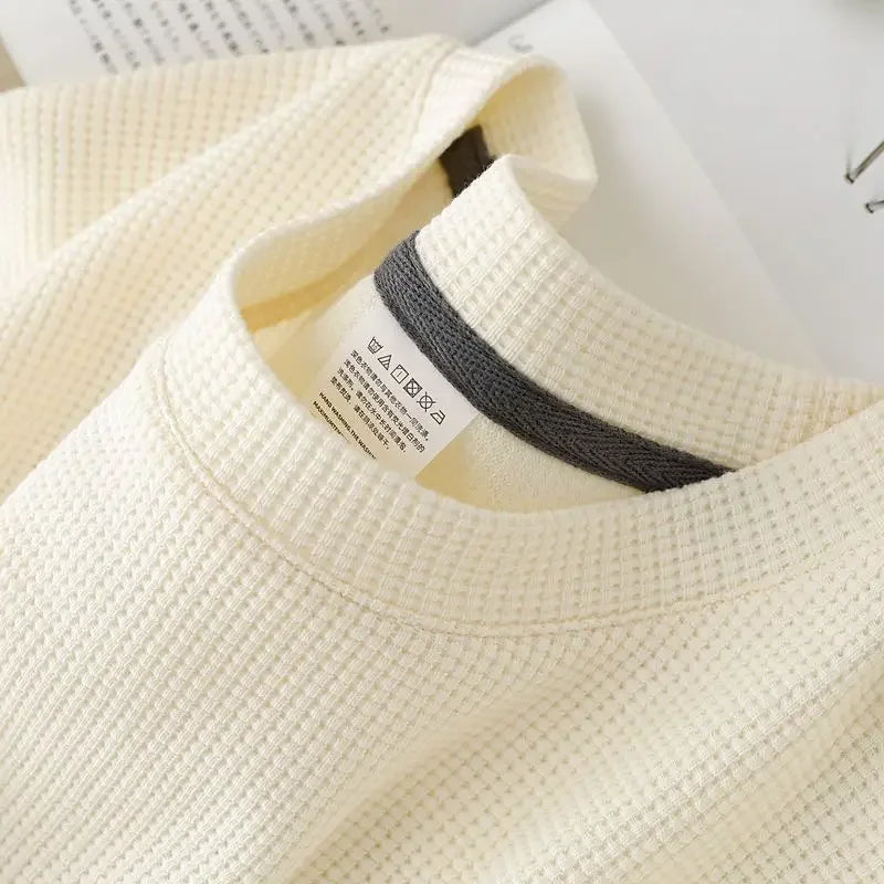 Men's New Summer Waffle Round Neck Short Sleeve T-Shirt