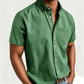 Men's Short-Sleeve Slub Linen