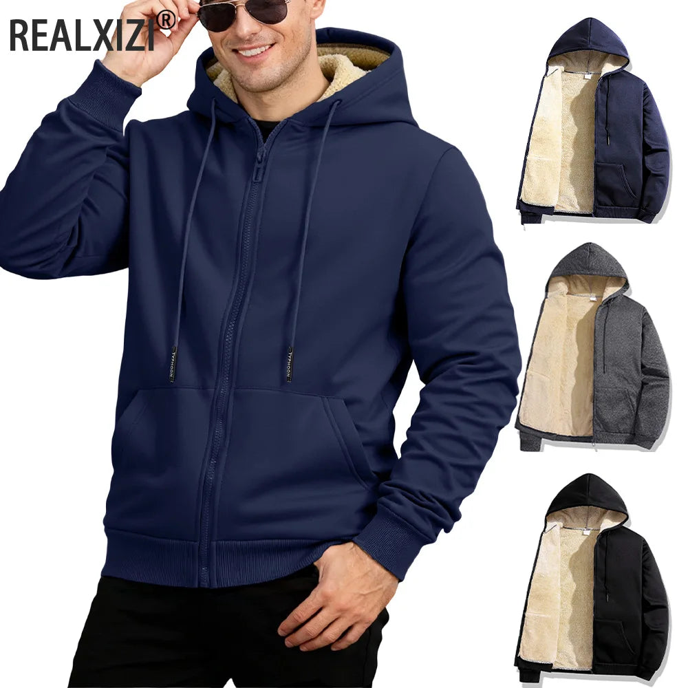Winter Lambswool Zipper Hoodies