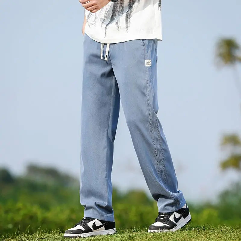 Thin Loose Straight Denim Pants
