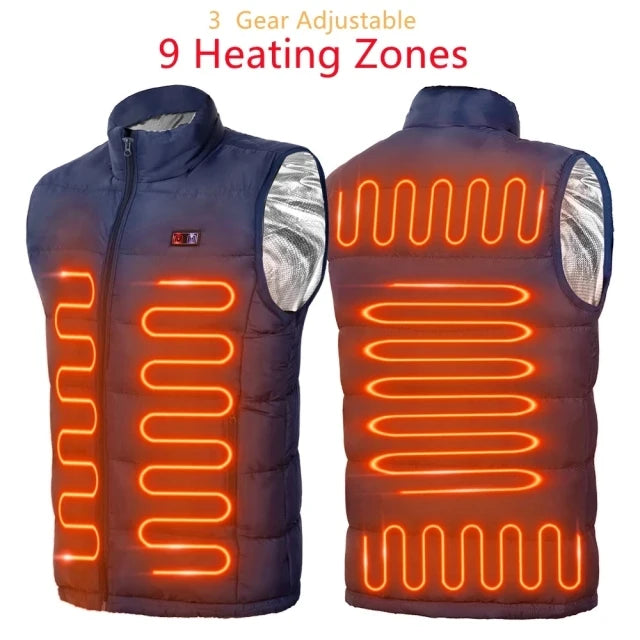 9 Heated Vest Zones Electric Heated Jackets