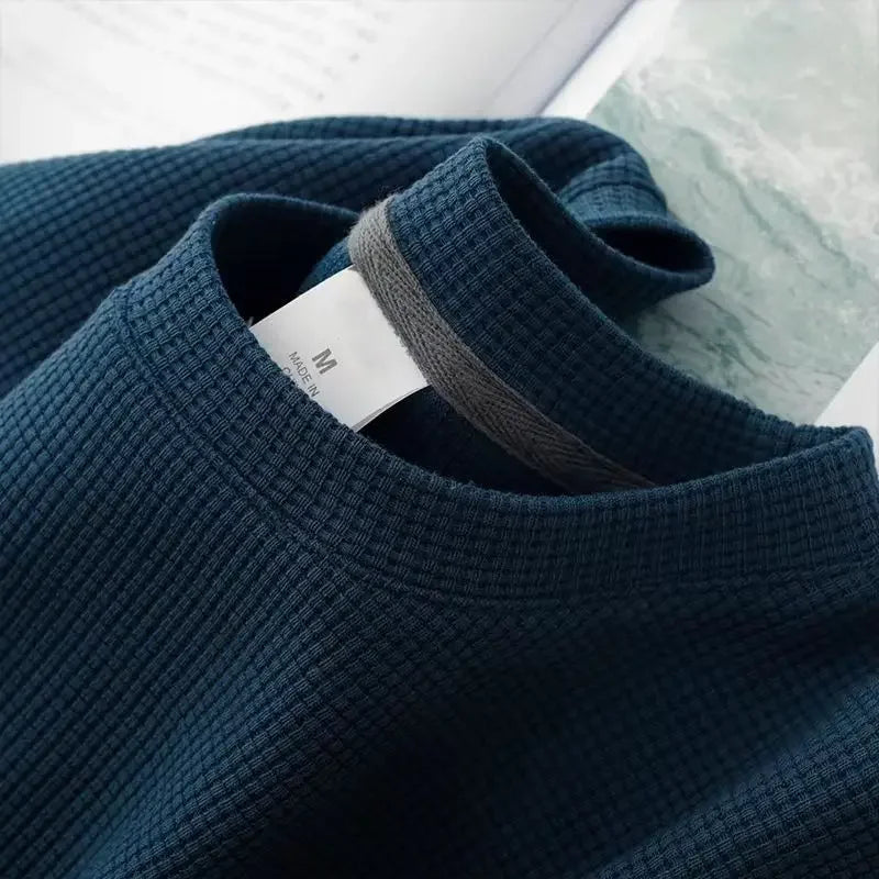 Men's New Summer Waffle Round Neck Short Sleeve T-Shirt