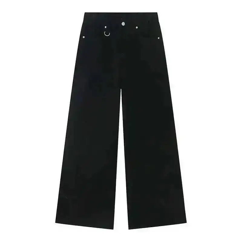 Denim Pants Old Blue Washed Male Jeans Straight Casual Men wear Loose Wide Leg Trousers New Fashion