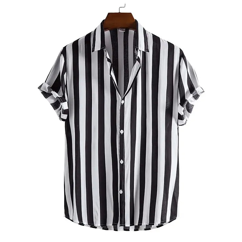 Striped Simple men's Shirt Casual Loose
