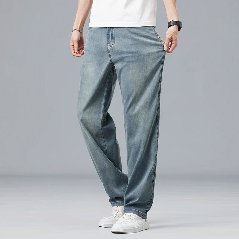 Summer Ultra-thin Lyocell Men's Jeans Drape