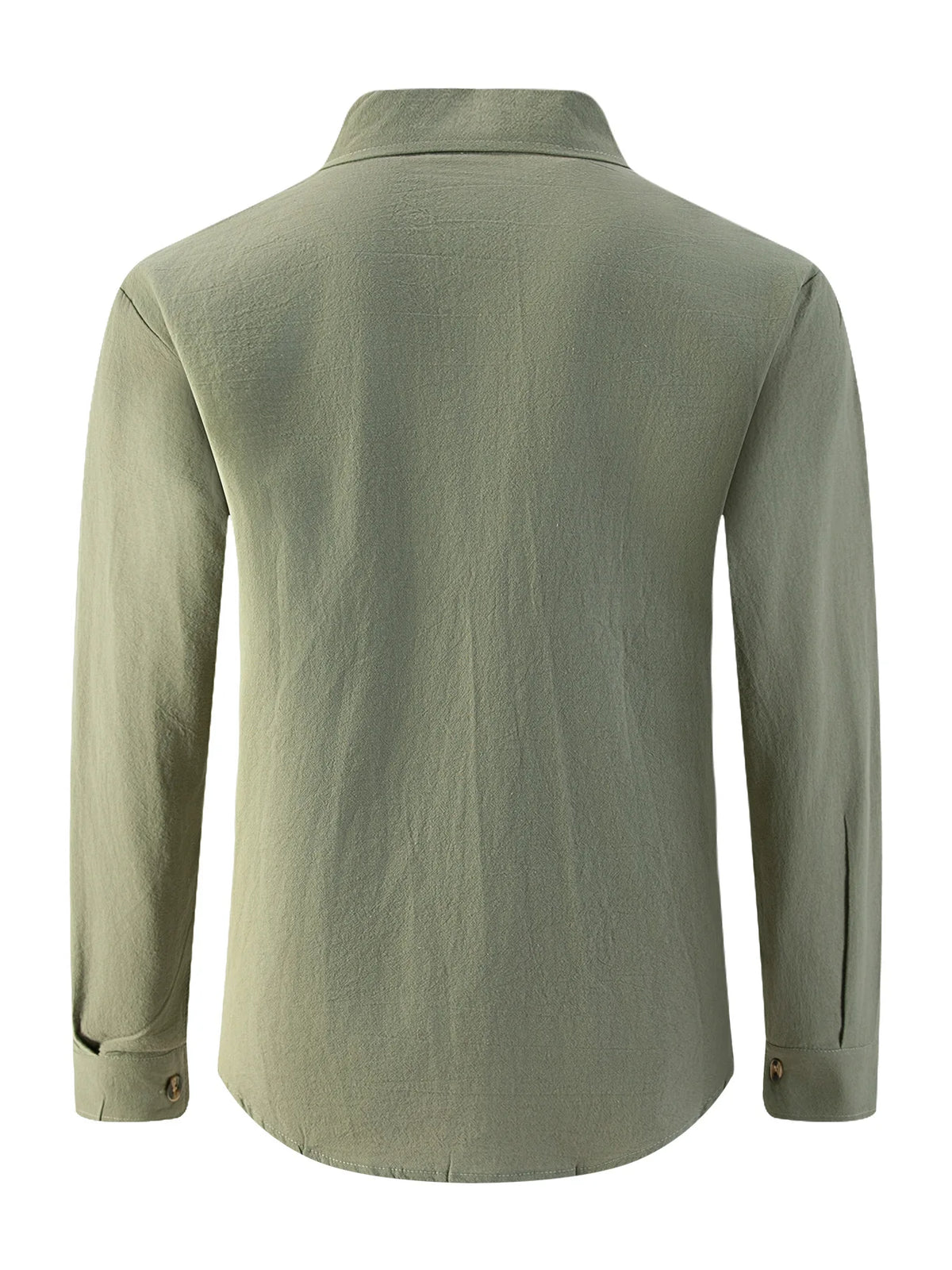 Mens Flax Long Sleeve Button Up Shirts,