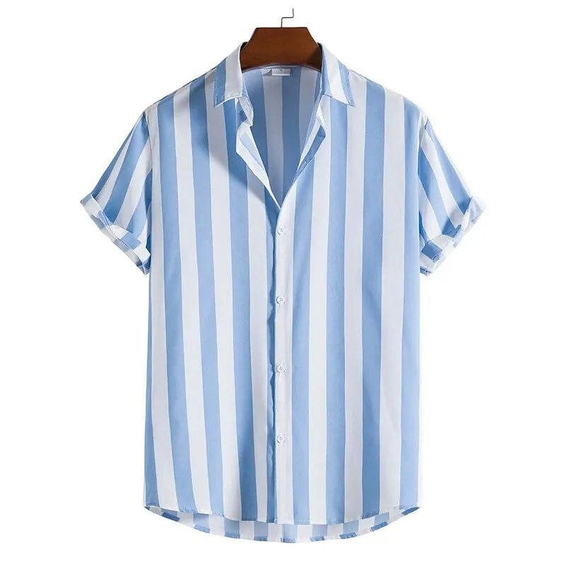 Striped Simple men's Shirt Casual Loose