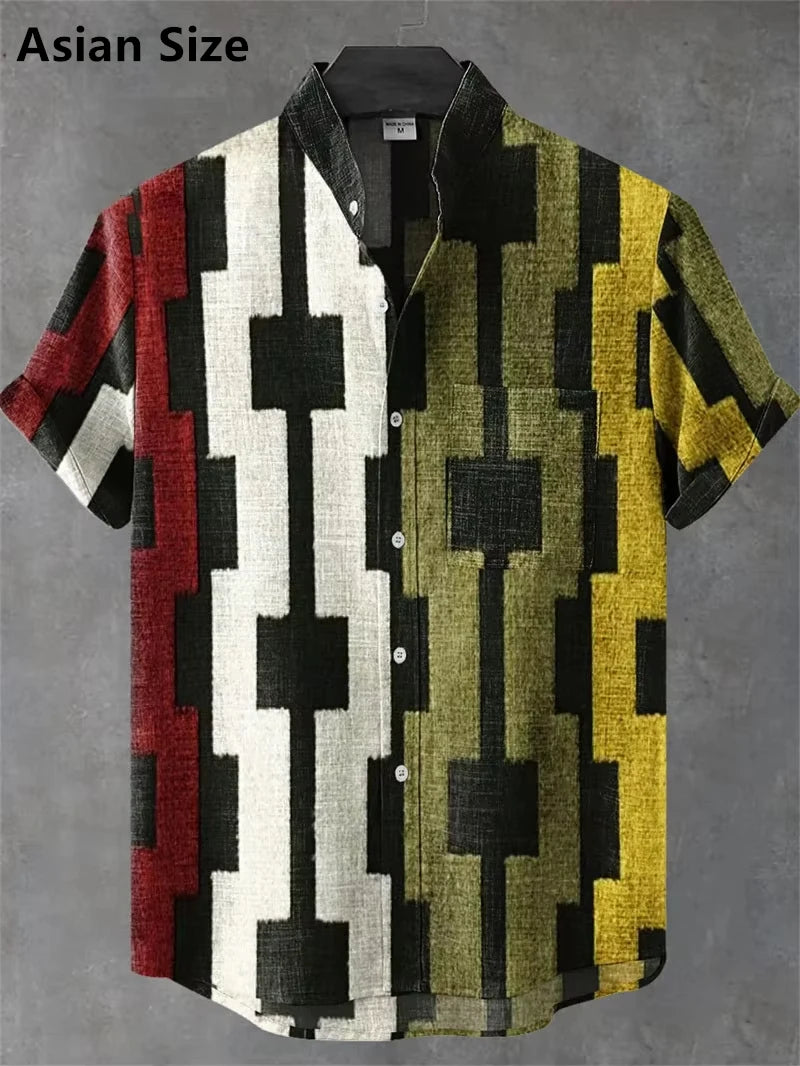 Vintage Men's Shirt 3D Printed Shirt