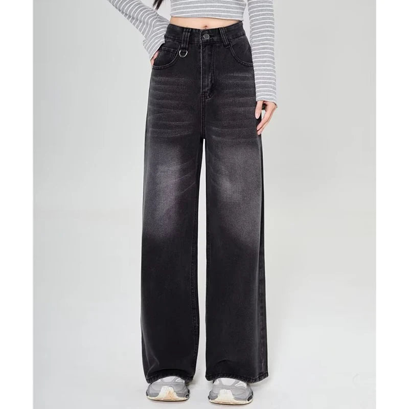 Baggy Jeans Unisex Vintage American Style Straight Wide Leg Denim Pants