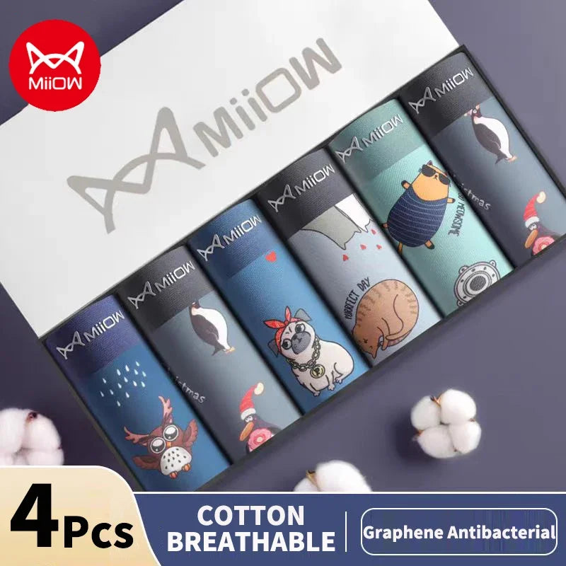 4Pcs Cotton Men Underwear Boxer