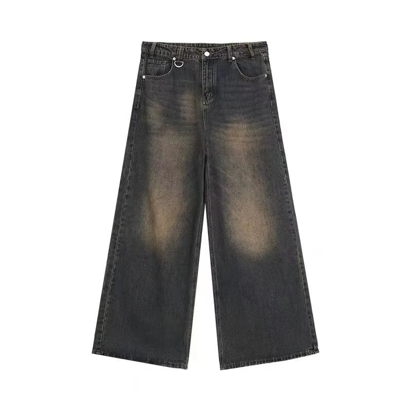 Baggy Jeans Unisex Vintage American Style Straight Wide Leg Denim Pants